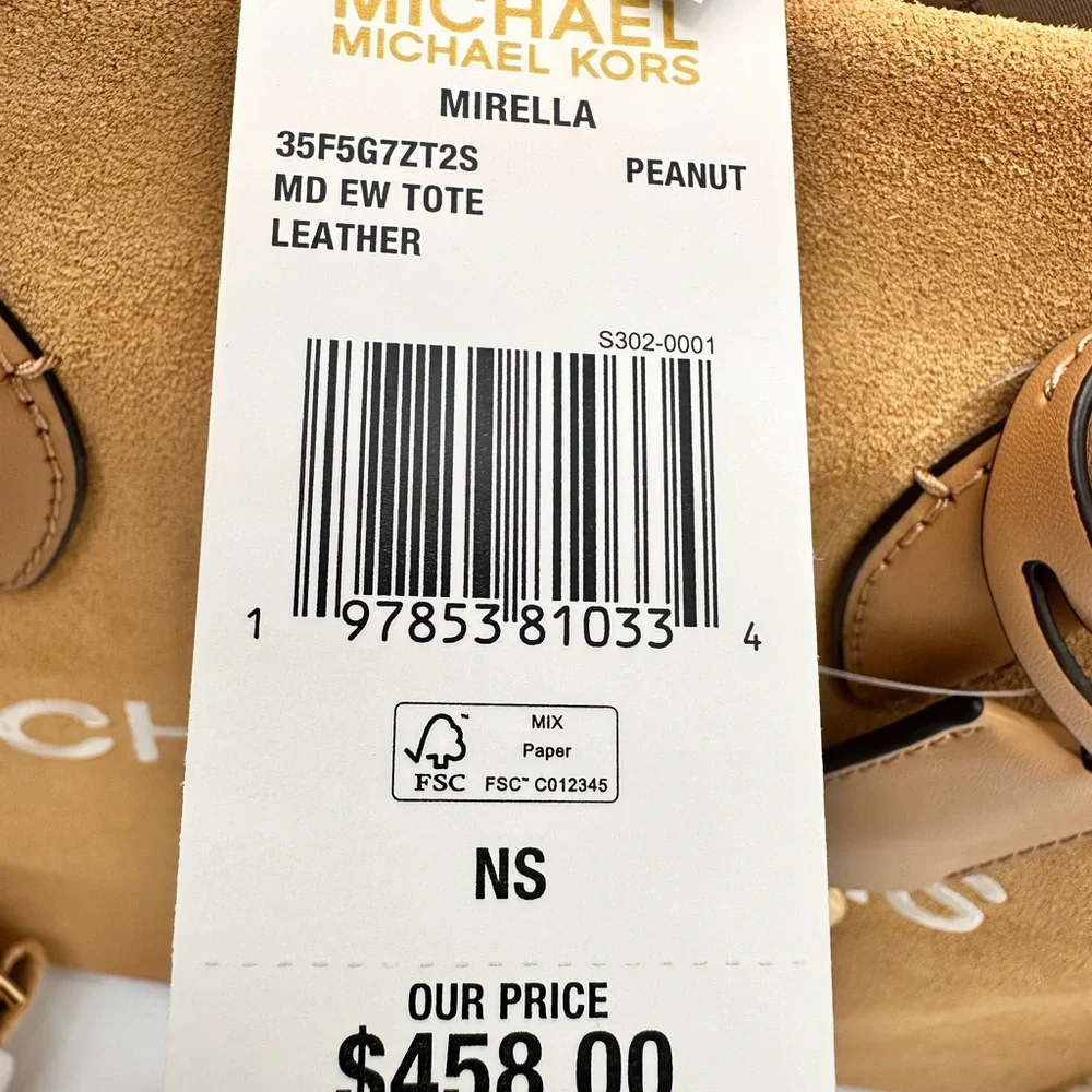 MICHAEL KORS 
Mirella Medium Suede and Faux Shearling Tote Bag - Picture 16 of 16